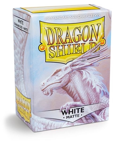 Dragon Shield - Matte White Sleeves - Strandard Sleeves 100 stk - Plastiklommer